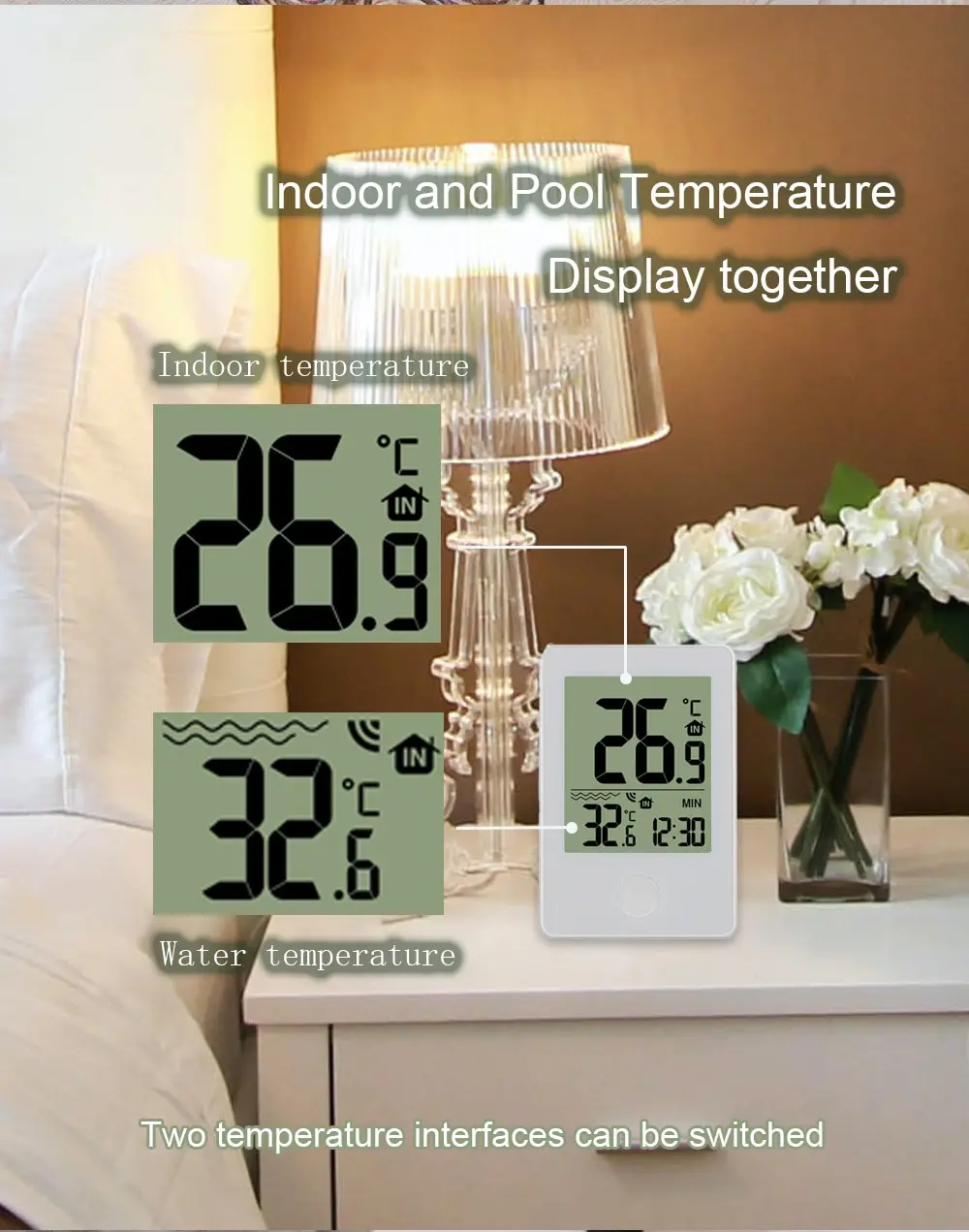 Digital Swimming Pool Thermometer Floating Outdoor Floating Thermometers Used For Swimming Pool Bathrooms Aquarium