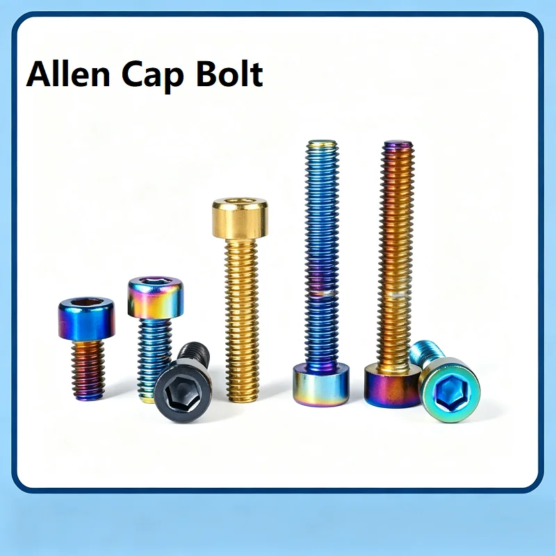 PVD Coating Socket Head Cap Screw, Metric Hex Allen Bolt, Multicolor Cup Head Hexagon Socket Screw for Bicycle Motorcycle Modifi