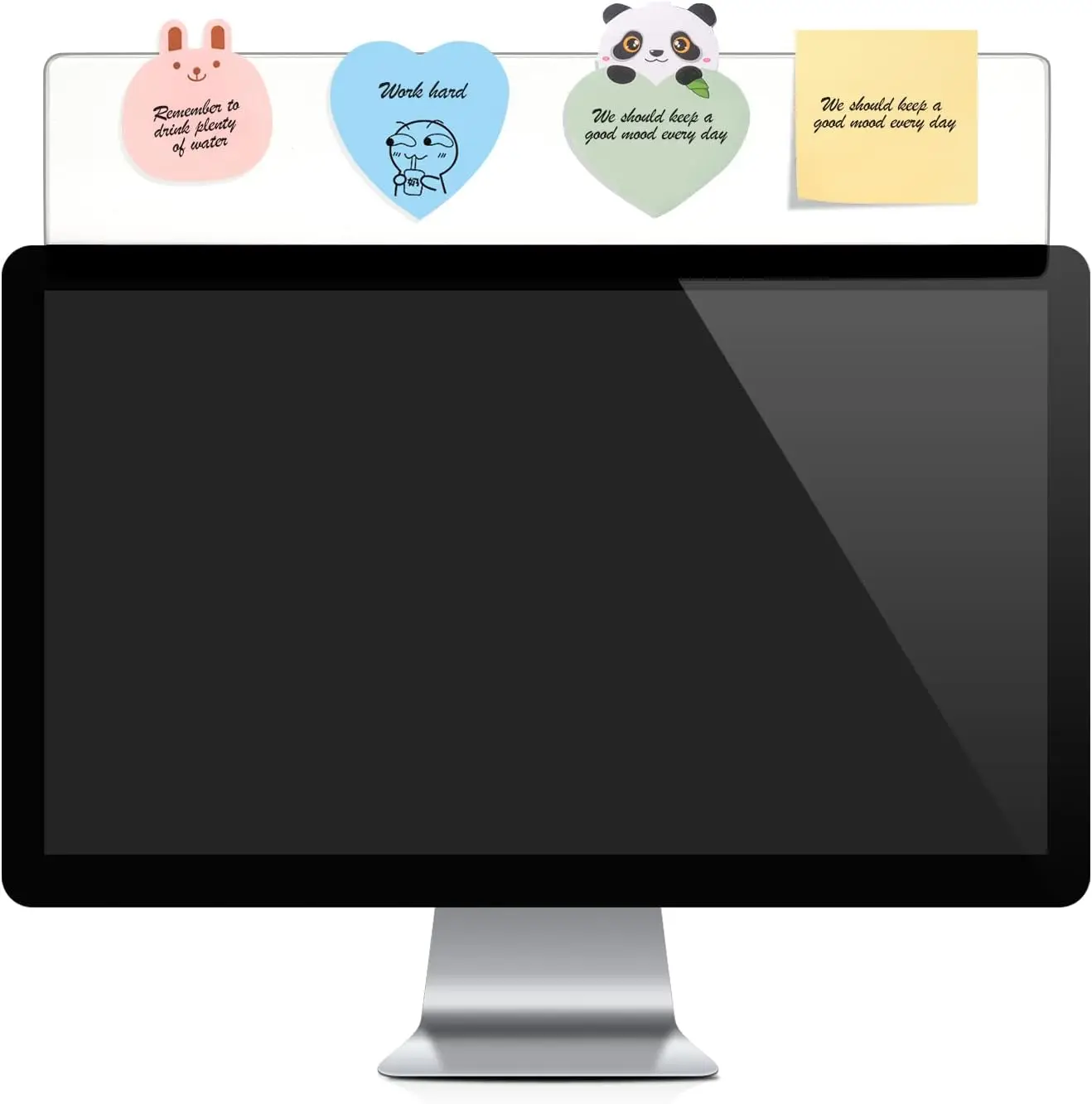 

18" Monitor Memo Board, Top Mount Sticky Note Holder for Computer, Message Board
