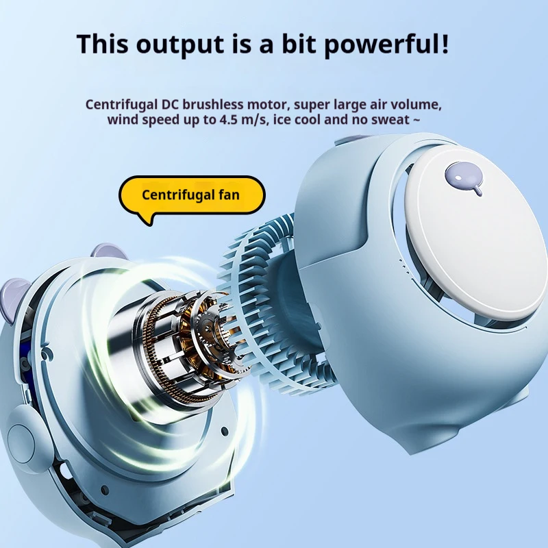 Portable Fan Mini Handheld Rechargeable Bladeless Electric Fan 3 Wind Speeds Hanging Neck Fans for Outdoor Ventilation Small Fan