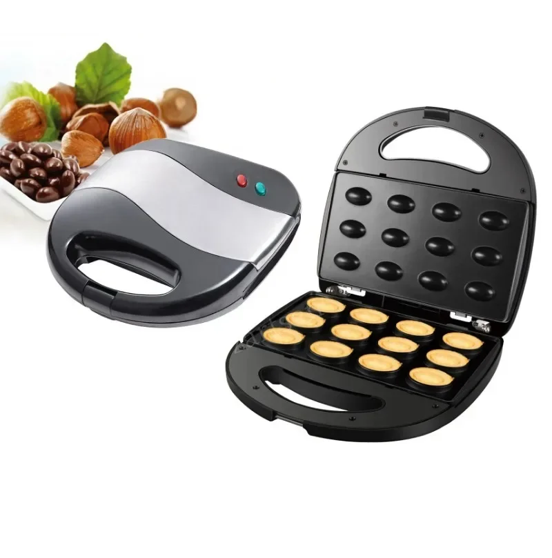 Elektrisches Waffeleisen für Walnusskuchen, automatisch, 12 Löcher, Nussmaschine, Kuchenmaschine, Küche, Frühstück, antihaftbeschichtete Kochplatten