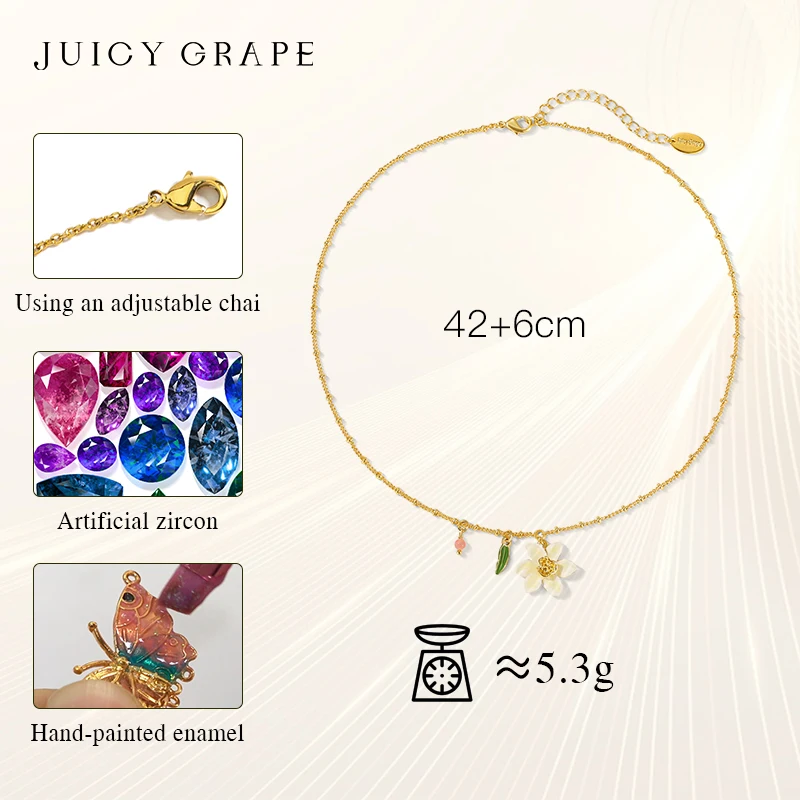 Juicy Grape 2024 New Arrival Daffodil Necklace for Women Handmake Enamel Flower Necklace Birthday Party Jewelry