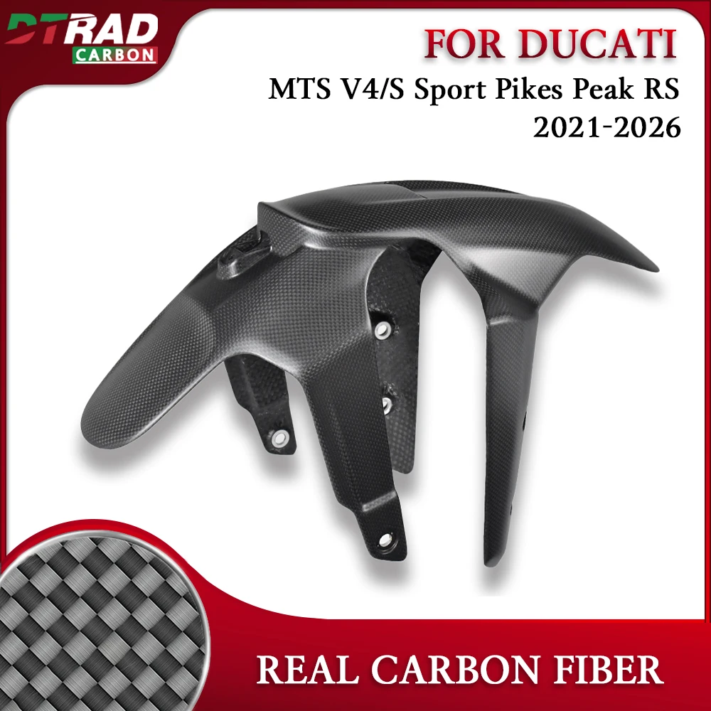 For Ducati Multistrada V4/S/Pikes Peak Rs 2021-2026 Motorcycle Fairing Carbon Fiber Front Fender Mudguard Mud Flap Splash Guard