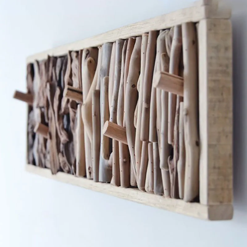 Handmade Coat Racks Creative Coat Hook Wall Hanging Solid Wood Bedroom Entrance Door Hat Storage Rack