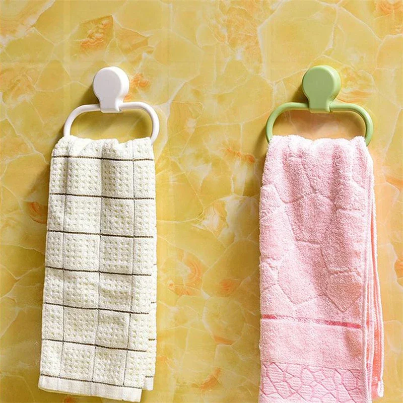 

Wall Mounted Rack Bathroom Hanging Washcloth Storage Ring Towel Rack Punch-Free Towel Storage Rack Wall-Mounted