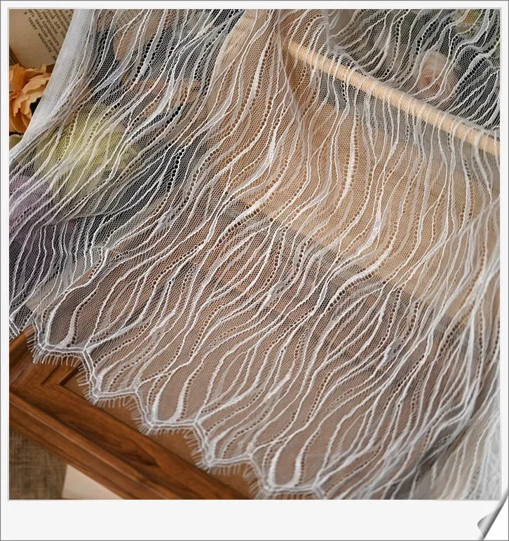 3 Meters, Special Offer 1.5 M Wide 3 M Long Wavy Eyelash Edge Lace Fabric Diy Handmade Lace Fabric