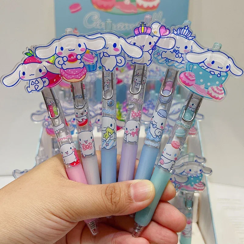 6Pcs Sanrio Cinnamoroll Kawaii Acrylic pen stationary supplies for school cute gel pen Back to school kids gift