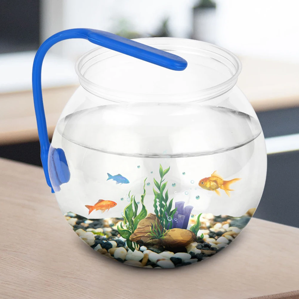 

4 Pcs Round Fish Tank Bowls Aquarium Decoration Goldfish Supply Desktop Household