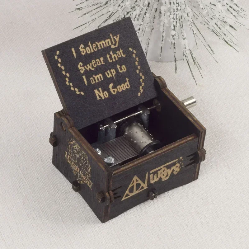 Harry Potter 9 3/4 Music Box Wooden Hand-cranked Retro Potters Music Box Children\'s Birthday Gift Surprise Gift for Couples