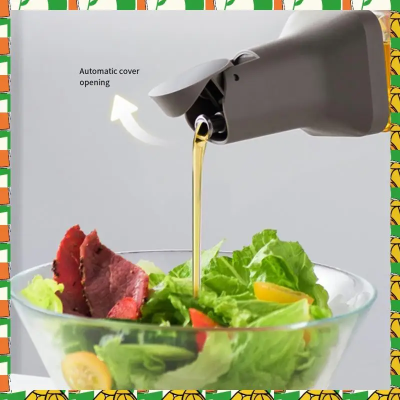 

Professional Tool Auto Flip Automatic Cap Liquid Seasoning Oil Dispenser Bottle Big Capacity Bottles ,Dark Gray
