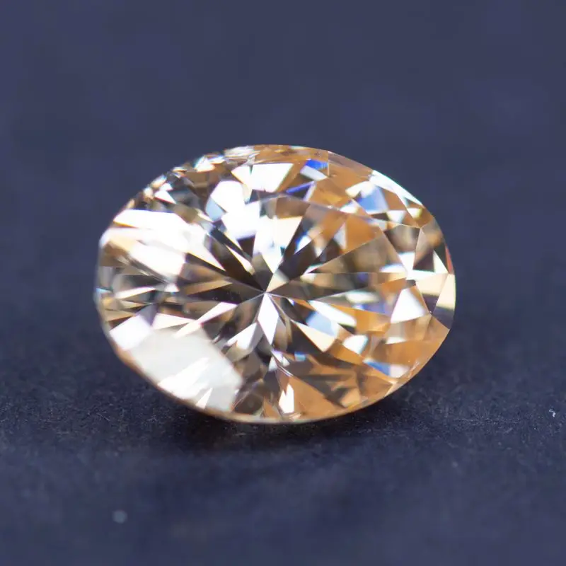 Moissanite Stone Oval Cut Natural Champagne Color for Jewelry Making DIY Ring Necklace Earrings Main Materials with Certificate