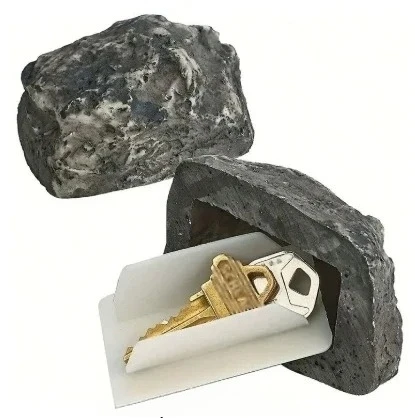

Outdoor courtyard hidden doorstep key box simulation small stone decoration