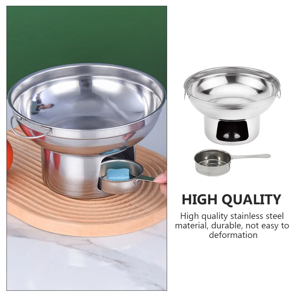 1 Set Stainless Steel Alcohol Stove Outdoor Camping Stove Removable Small Chafing Dish Solid Fuel Boiler Small Cooking Hot Pots