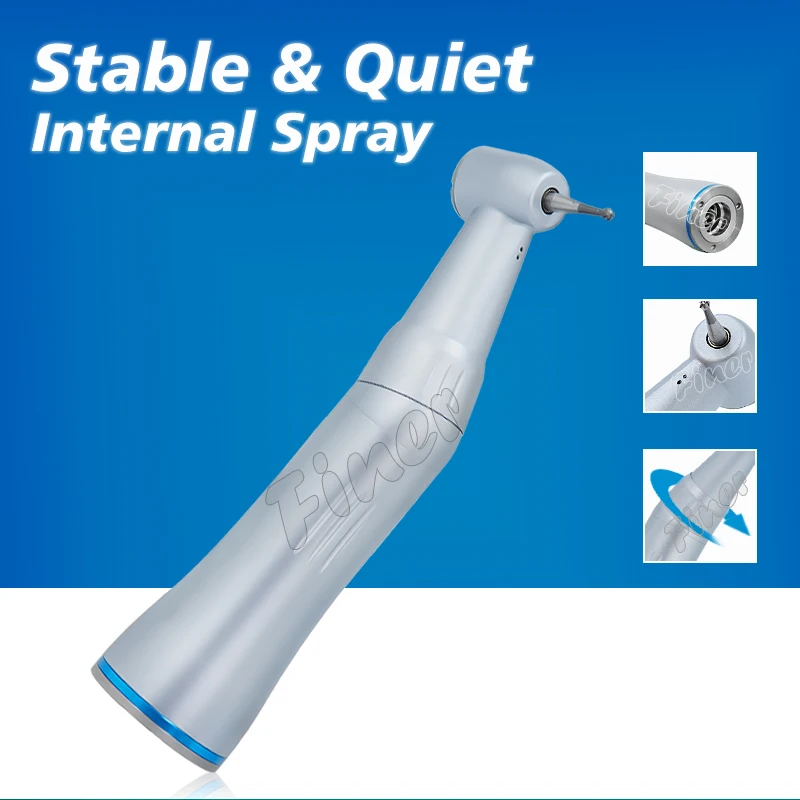 Against Dental Angle Inner Water Spray Contra Angle Blue 1:1 Push Button Low Speed Handpiece Dentist Tool for Dentistry