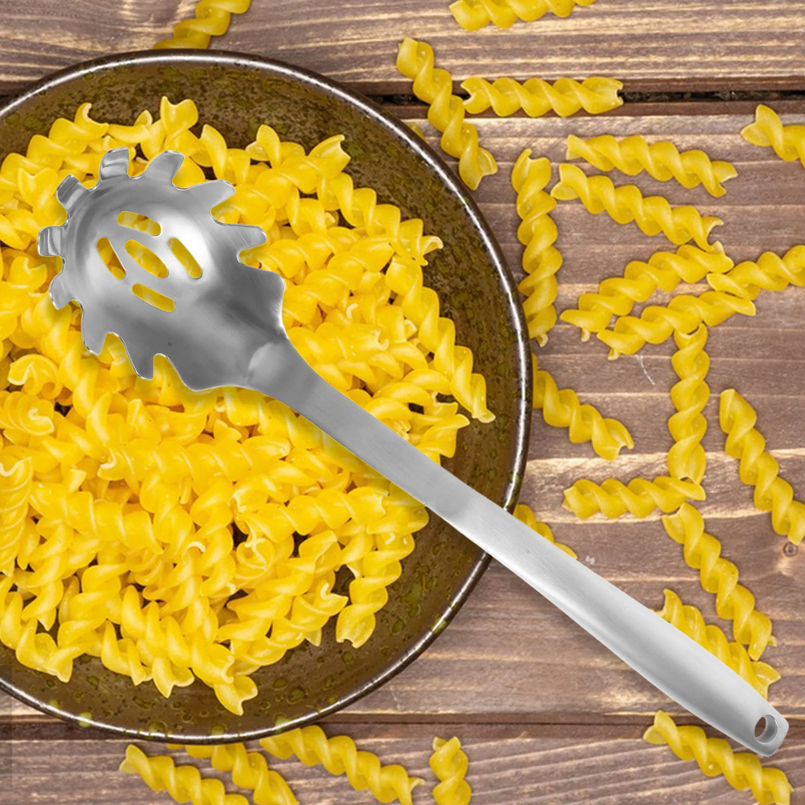 

Stainless Steel Pasta Spoon Spaghetti Server Kitchen Essential Noodle Strainer Filter Practical Multipurpose Household