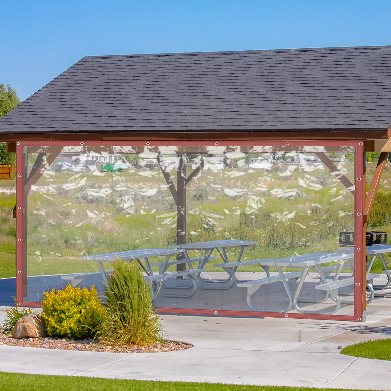 

8*8ft Durable PVC Transparent Tarpaulin for Blocking Rainwater