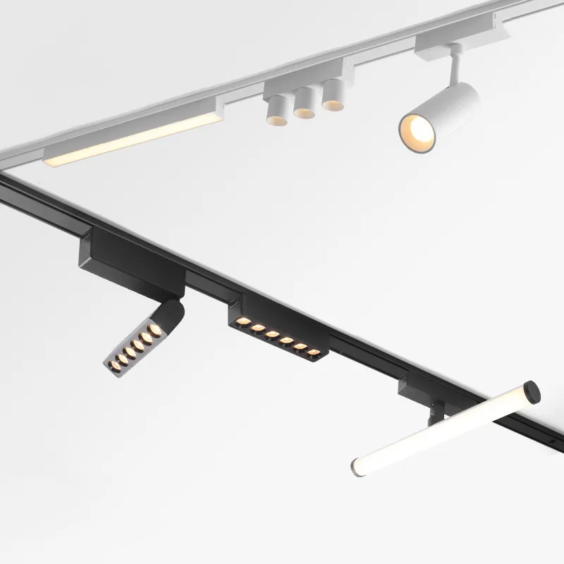

6mm magnetic track light dimming DC48V ultra-thin track surface mount system black and white ultra-thin magnetic track light