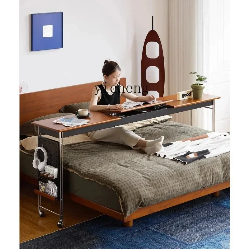 DSA  bed table bedroom bedside bedside solid wood strip  computer table bed removable pulley table