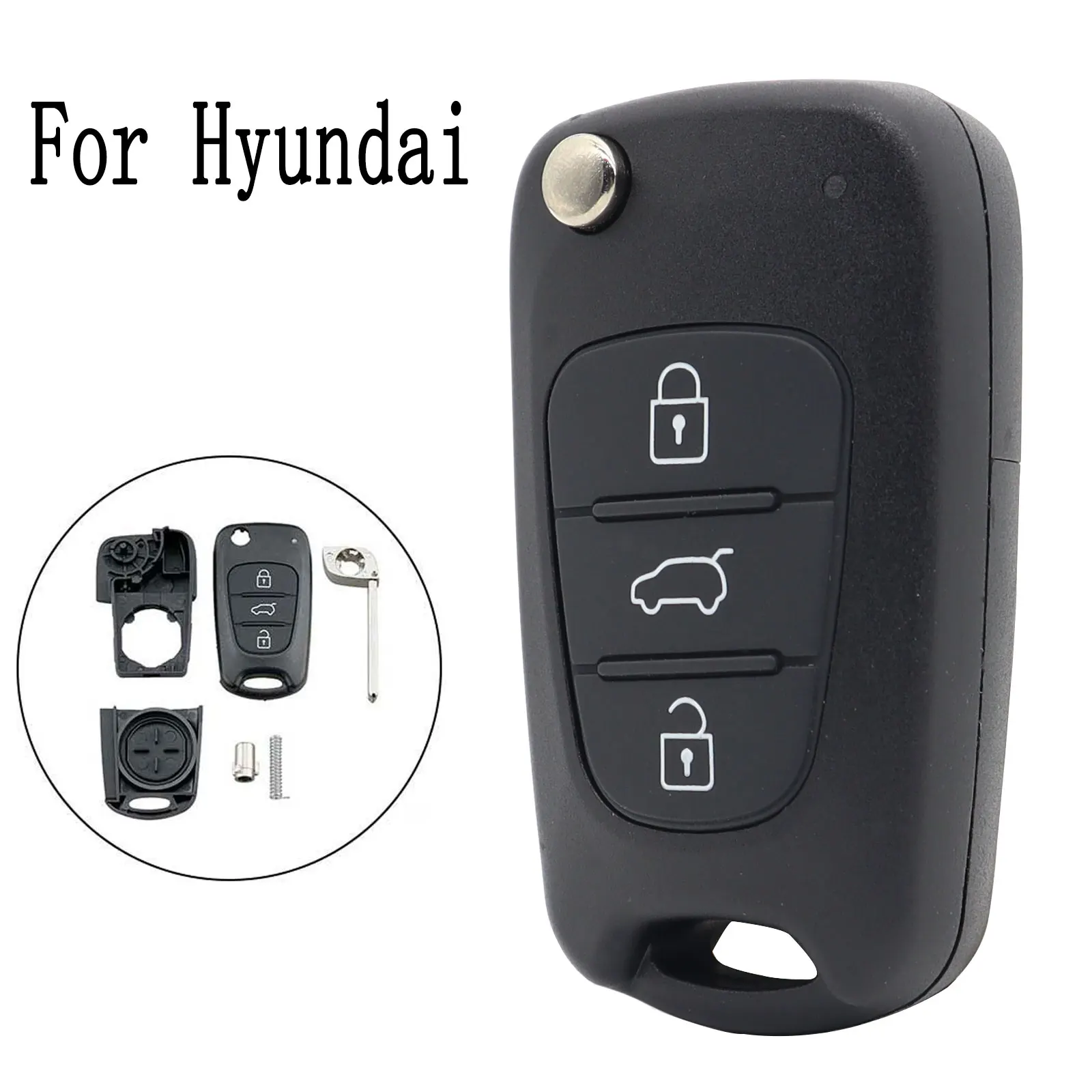 Remote Key Shell Case Cover Fob For Hyundai I20 I30 IX20 IX35 Kia Picanto Sportage Sorento 3 Button Flip Folding Car Accessories