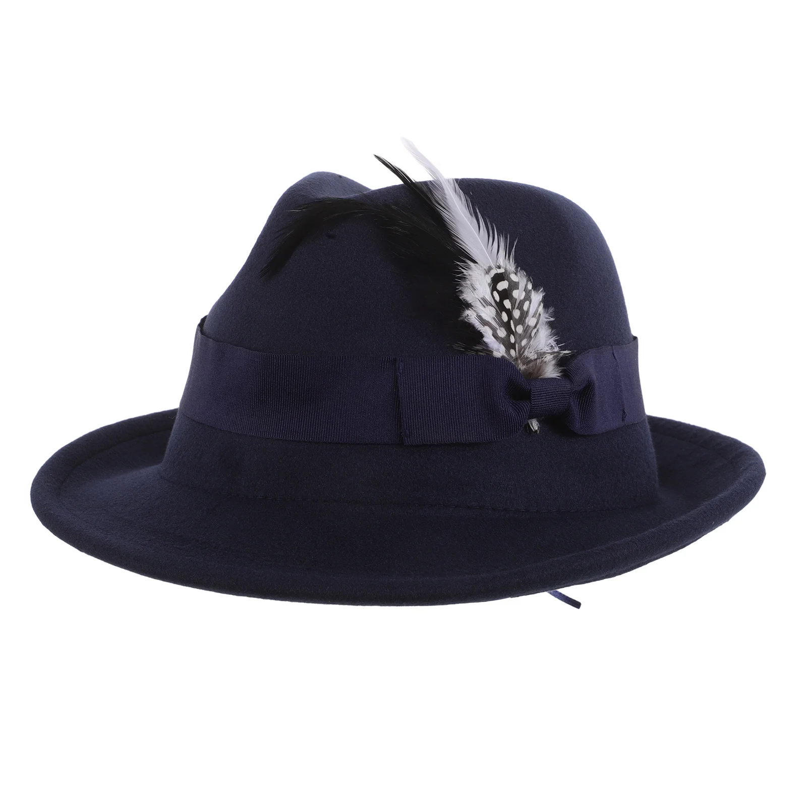 

Vintage Men Fedora Hat Short Brim Felt Hat Classic Jazz Cap Fake Accent for Suit Events Stylish Hats for Men