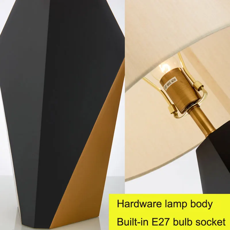 Nordic Bedroom Bedside Lamp Postmodern Polygonal Metal Creative Simple Modern Living Room Study Decorative Table Lamp image 6