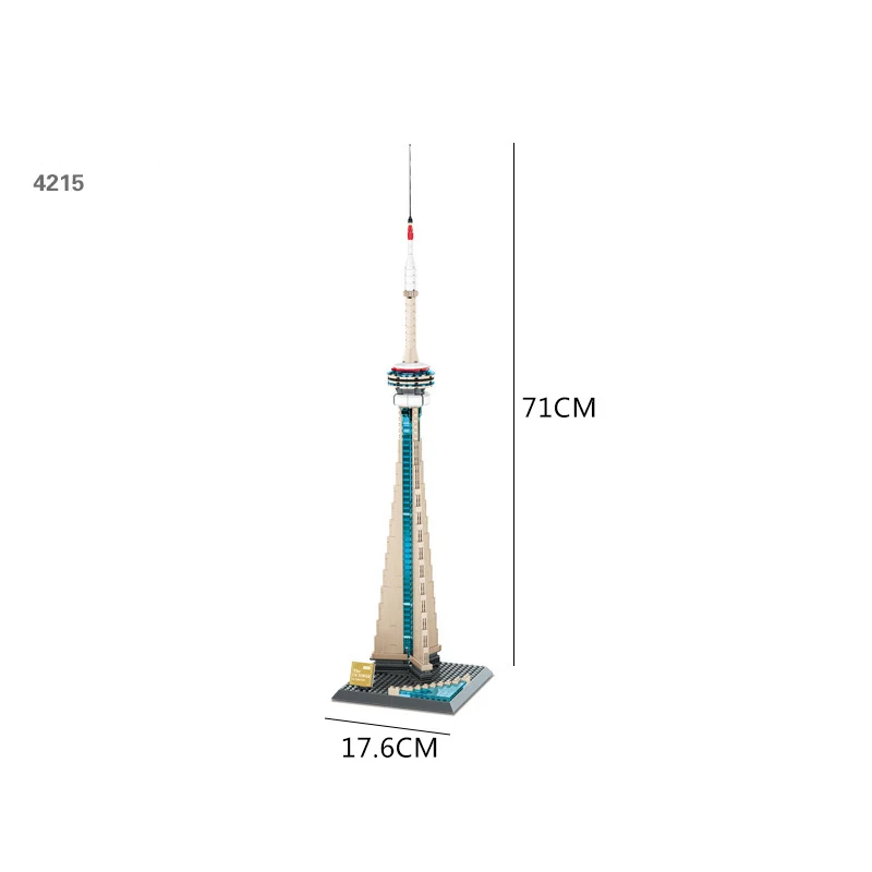 Criativo Toronto Canadá TV Nacional Arquitetura Moderna Bloco de Construção A Torre CN Modelo de Construção Brinquedo de Tijolo Para Crianças Presente