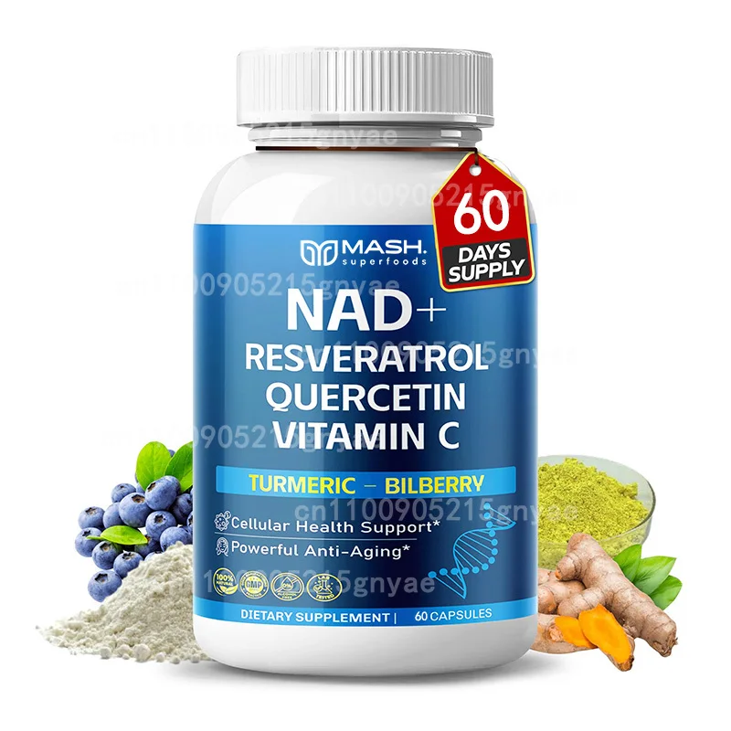 

Liposomal NAD+supplement 1000mg, Maximum Absorption - Pure NAD Supplement | Energy and Anti-aging 60 Softgel Capsules