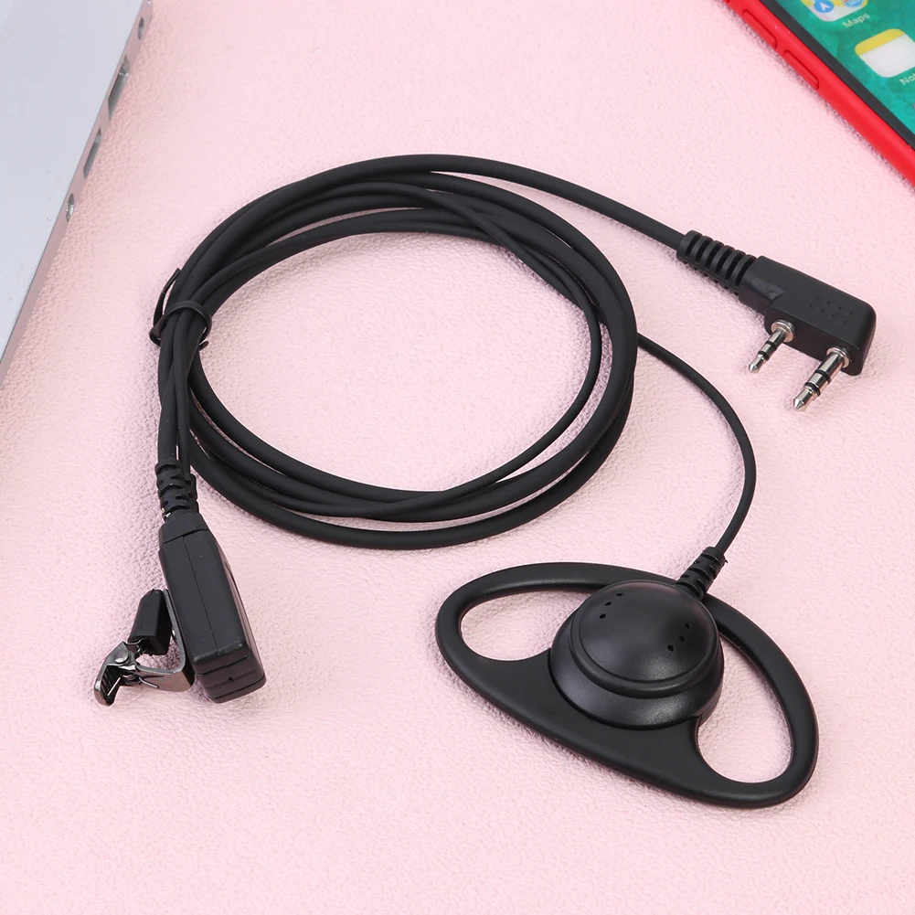หูฟังรูปตัว D หูฟัง 2 พิน K หัว PPT ไมโครโฟนหูฟังชุดหูฟังสำหรับวิทยุเป่าเฟิง