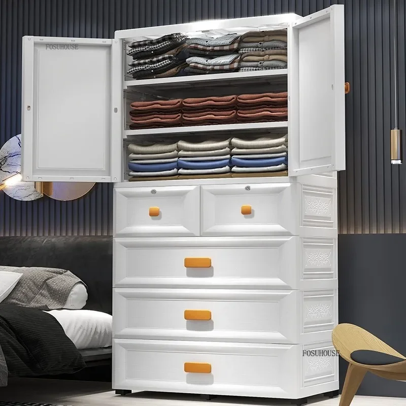 Clothes Display Wardrobe Storage Cupboard Organizer Library  Wardrobes Living Room Furniture Chest Plastic Drawer Armarios H