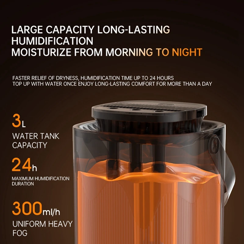 3L Wireless Humidifie Three Nozzle Air Humidifier Essential Diffuser USB Air Diffuser Mist Maker