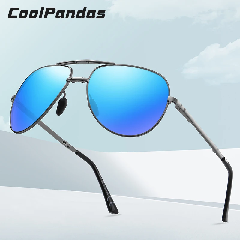 CoolPandas 2023 New Foldable Sunglasses For Men Women Pilot Polarized Photochromic Day Night Sun Glasses UV400 Eyewear With Box