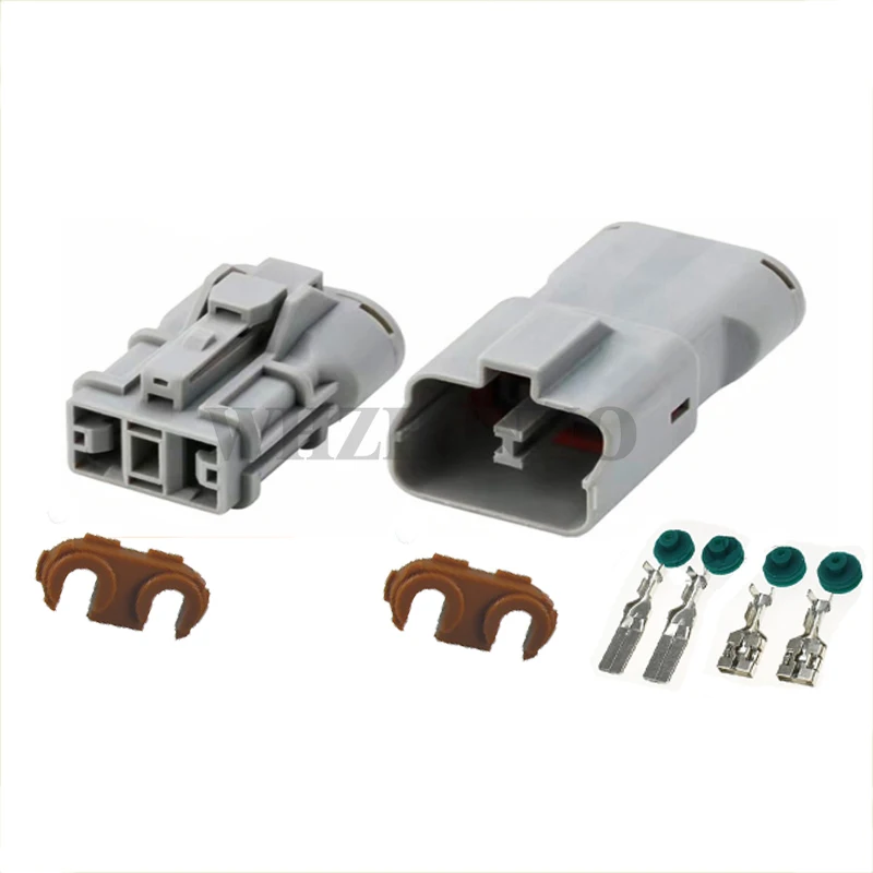 1 Set 2 Pin Way 7222-4220-40 7123-4220-40 9.5 MM Automobile Electric Weaterproof Wireharness Plug Grey Male Female Connector