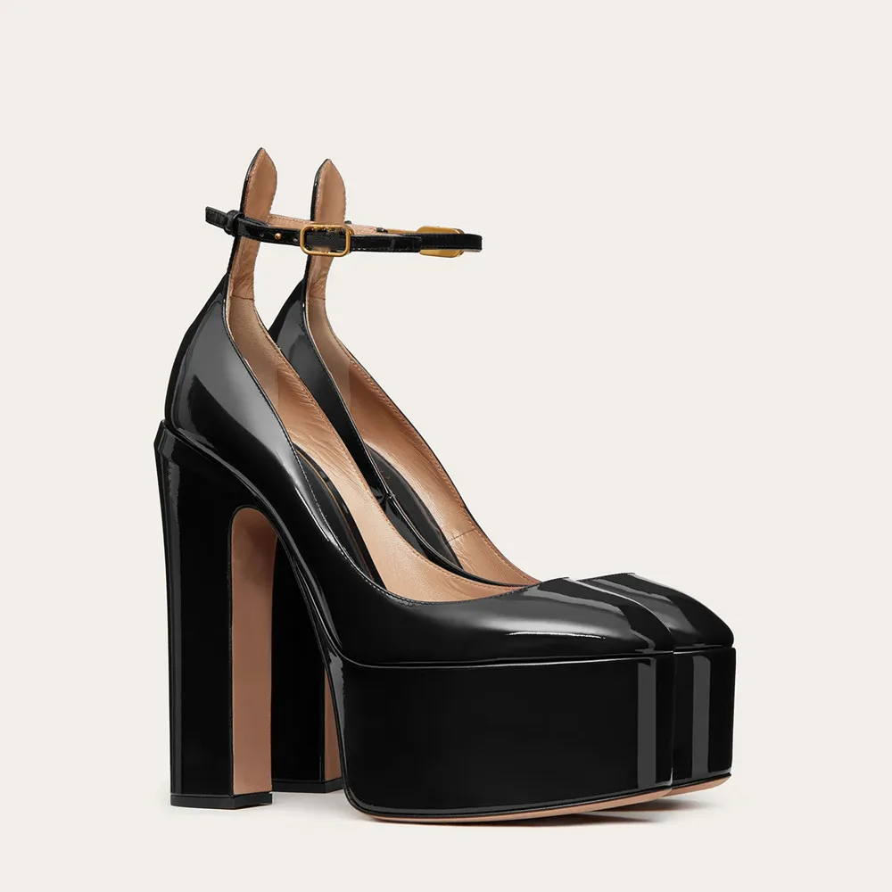 

Весенне-летняя новая женская обувь на грубом высоком каблуке, женская обувь на толстой подошве с круглым носком, вечерние, свадебные, большие размеры, женские одинарные туфли