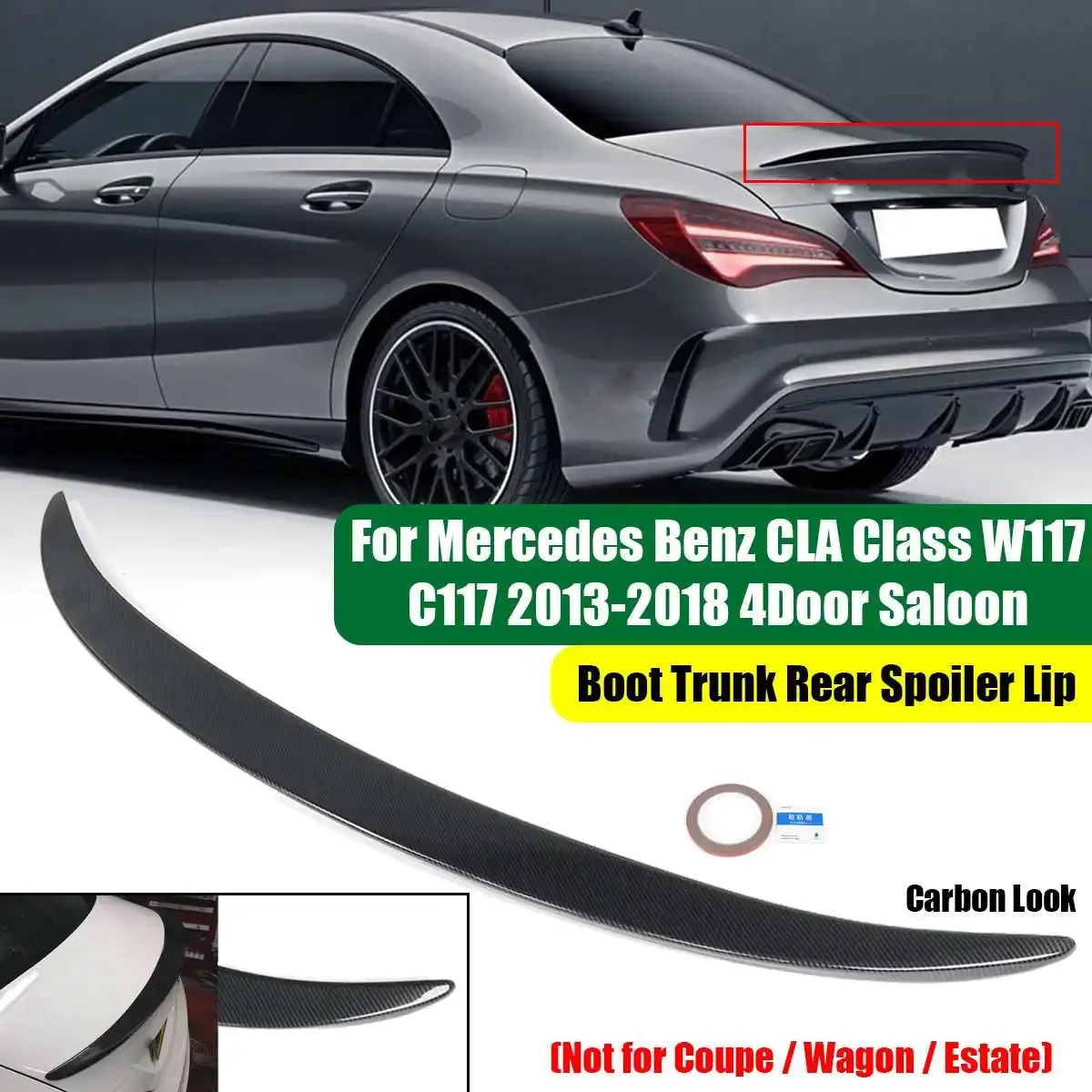 

W117 Car Rear Trunk Spoiler Lip Boot Wing Lip For Mercedes CLA Class W117 C117 2013-2018 4Door Saloon Rear Spoiler Body Kit