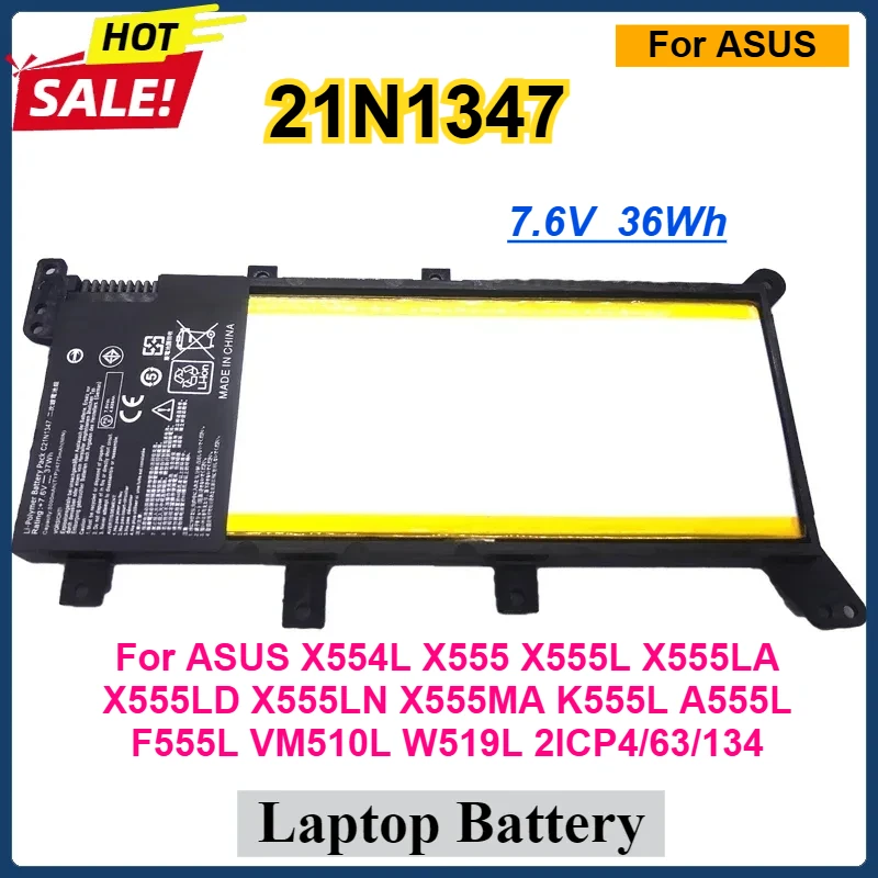 New C21N1347 Laptop Battery For ASUS X554L X555 X555L X555LA X555LD X555LN X555MA K555L A555L F555L VM510L W519L 2ICP4/63/134