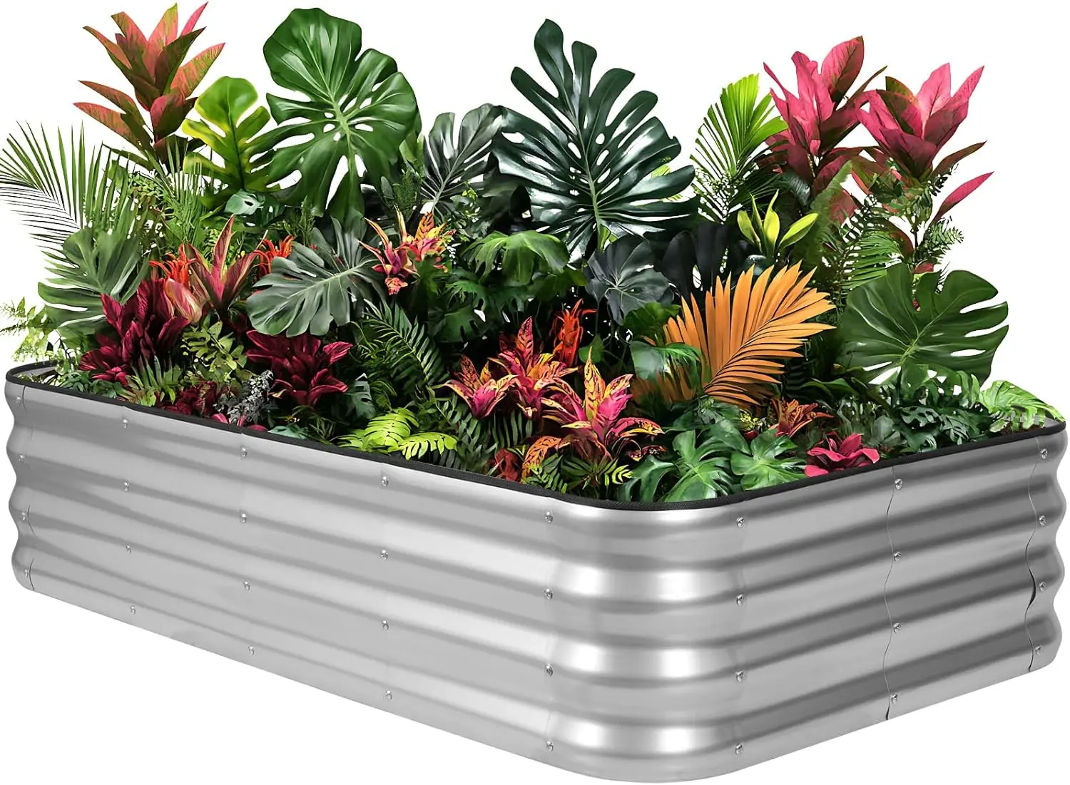 

5x3x1 Galvanized Raised Garden Bed Planter Box for Plants, Vegetables, Herbs