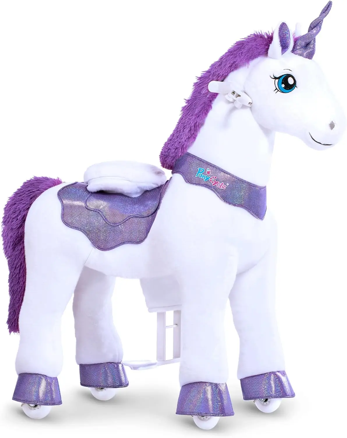 Ride on Unicorn for Kids 4-7 with Brake, Unicorn Gifts for Girls (35.4" Height/Size 4) Plush Interactive Riding Rocking Riding H