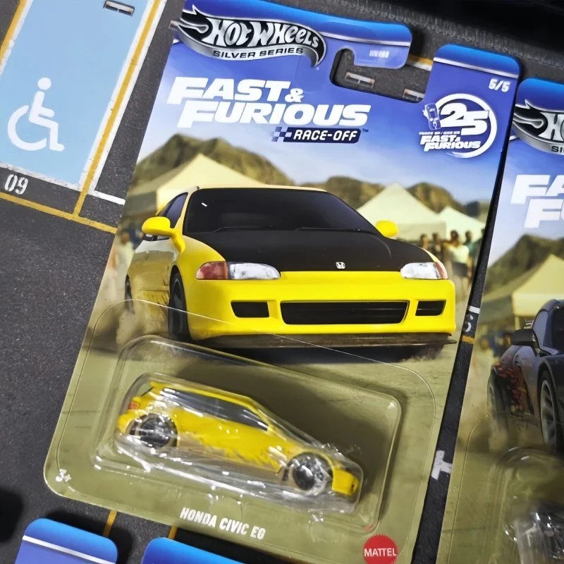 Hot Wheels Metal Die Cast Model Car Fast And Furious Race Off Silver Series 1 64 1995 Honda Civic Eg Hnr88 Collectible Toy Gifts