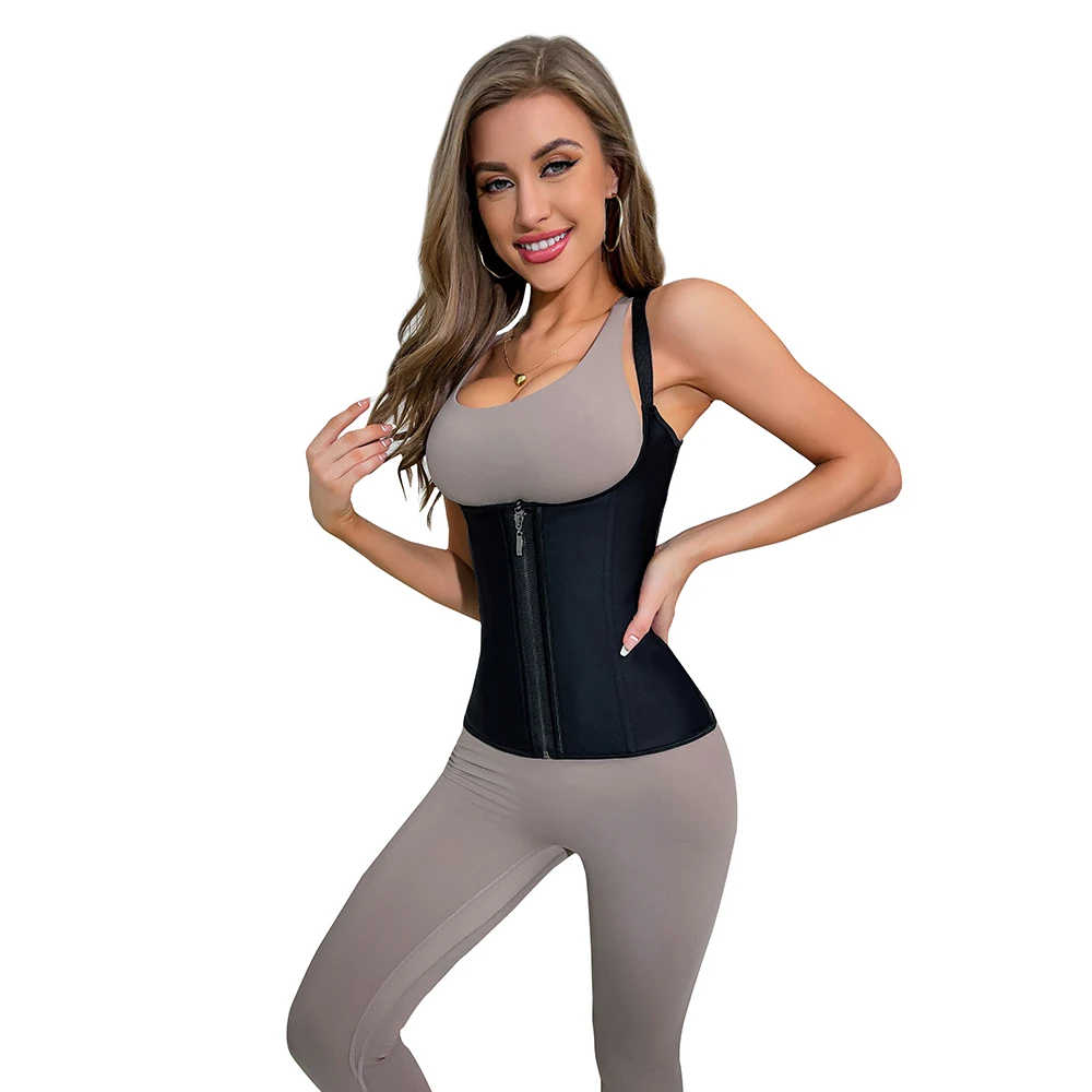 Zip And Hook Latex Vest Air Hole Inside Waist Trainer Slim Cincher Fajas Sashes Shaper