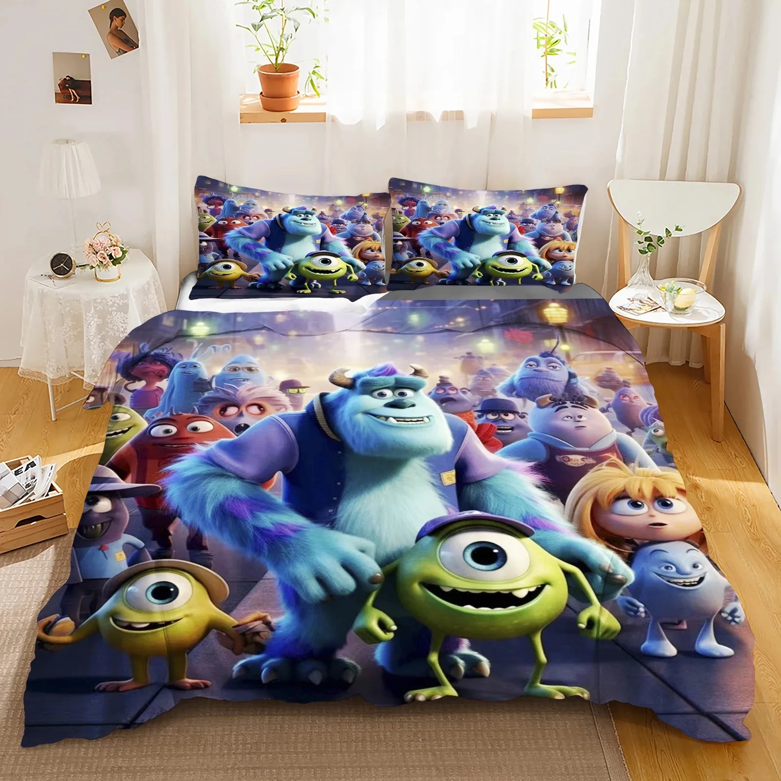 Monster Power Company Bed Cover Set Duvet Bed Linen 3d Children Bedding Set 3-Piece 1 Bed Cover King Size