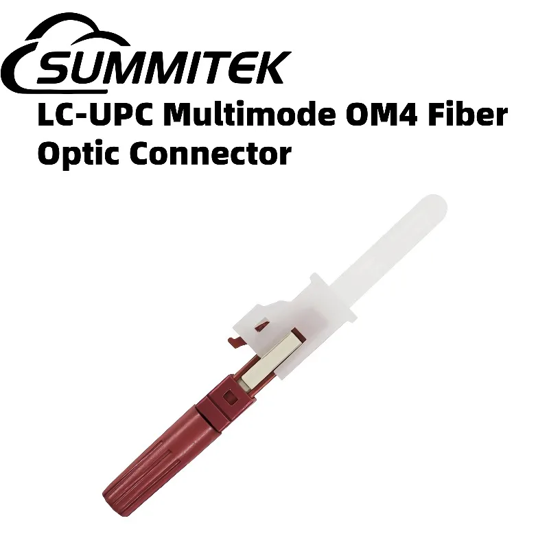 

Summitek OM4 Optical Fiber Connector LC UPC Multimode Rose Color Fiber Optic Fast Connector 0.9mm Optical Cable Quick Connector