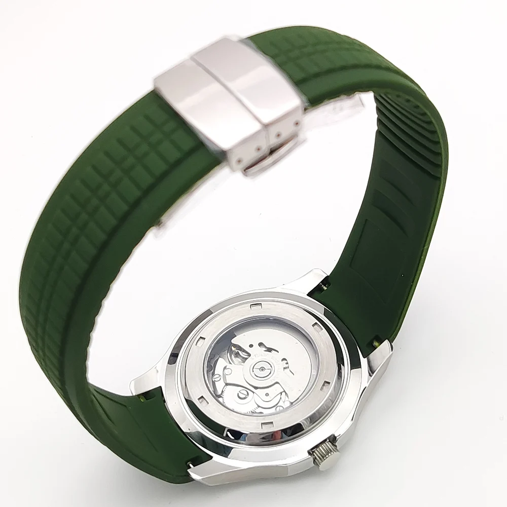 6-color Leisure Men\'s Watch 42mm NH35 Automatic Movement Green Dial Waterproof Sapphire Glass Date Rubber Strap Mechanical Watch