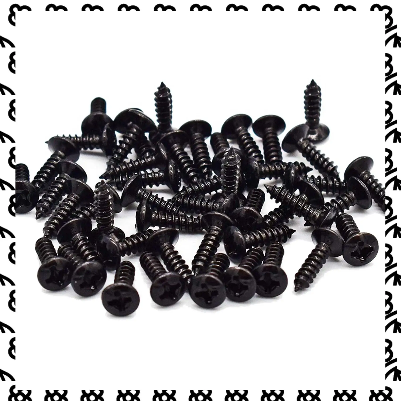 

A07I 200 Pcs Guitar Bass Pickguard Screws For Strat & Tele,Silver & Black