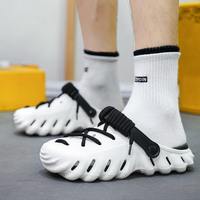 Men's Non-slip Lace-up Slippers Comfortable Soft Sole Sports Hollow Shoes Beach Daily Casual Slippers