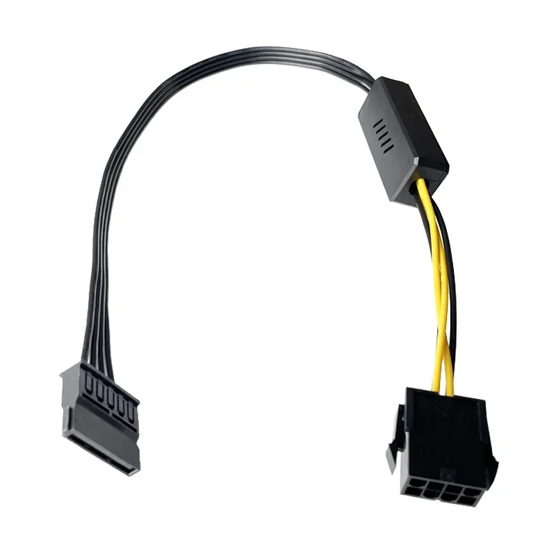 GPU 8Pin Female to SATA Hard Drive Supply Cord with Built-in Module 12V To 5V Power Cable
