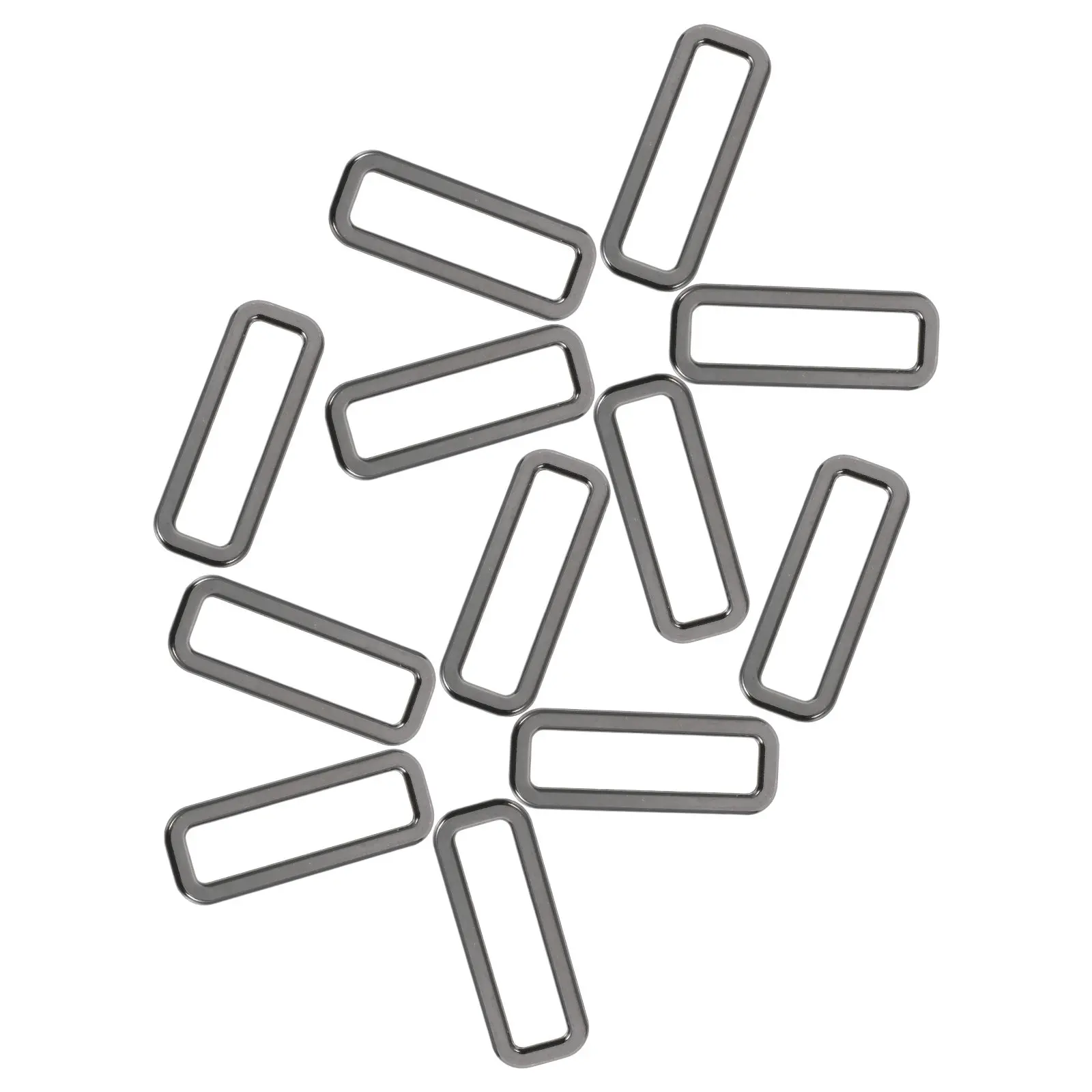 12Pcs 35Mm Rectangle Metal Buckle Zinc Alloy Decorative Flat Strap Adjuster for Purse Backpack DIY Bag Hardware Travel Gear