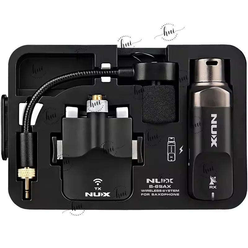 Transmissor de microfone sem fio NUX B-6, alta resolução, 24 bits, áudio de 44,1 kHz, 2,4 GHz, microfone de saxofone sem fio