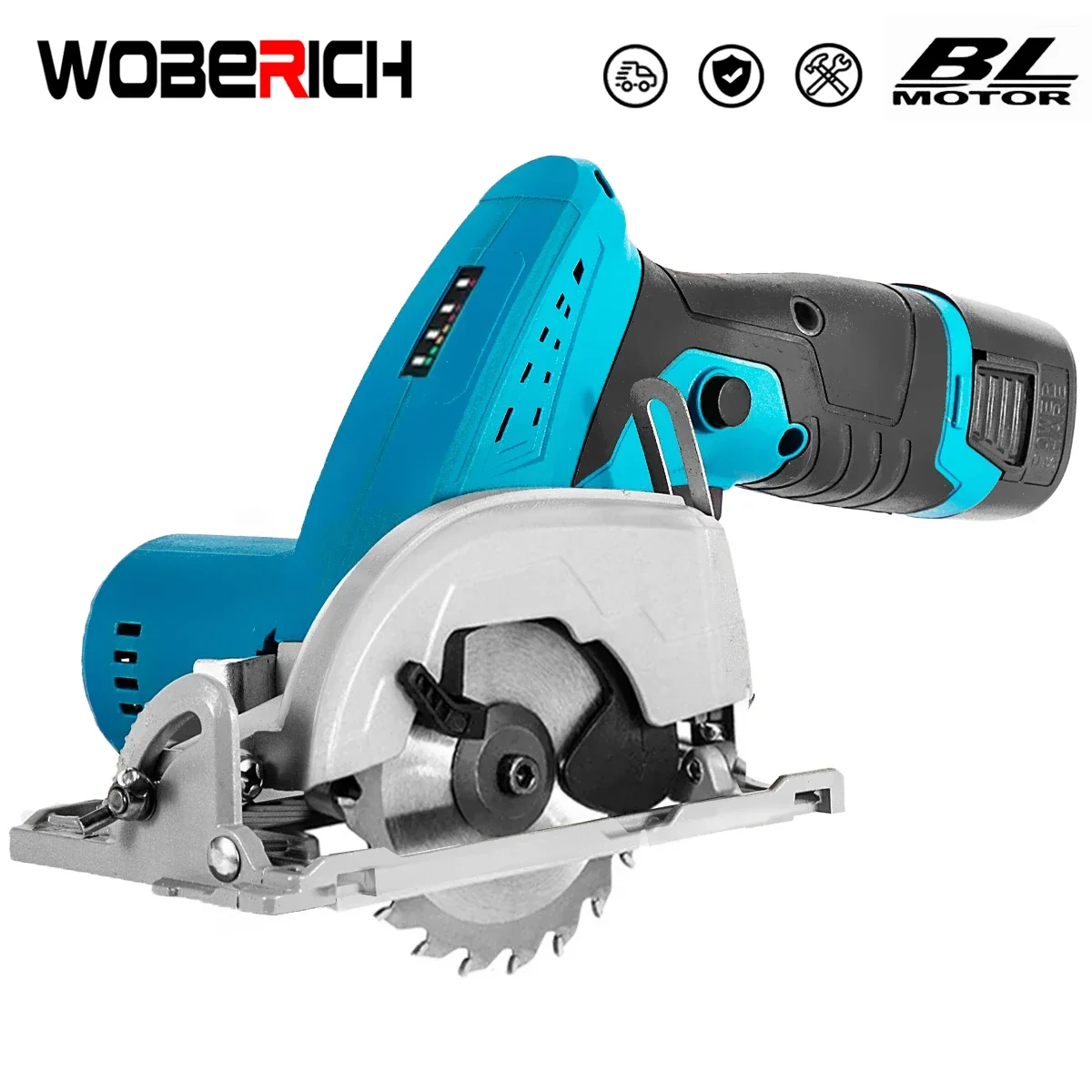 Brushless Electric Circular Saw 3inch 75mm Cordless Electric Saw Wood Cuttiing Machine Handheld Woodworking Saw 0-45° Adjustbale