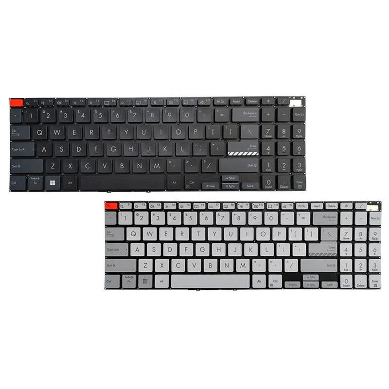 

Ноутбук США с подсветкой, черная/СЕРЕБРЯНАЯ клавиатура для ASUS Vivobook 15Pro M3500 M3500Q M350, английская подсветка США