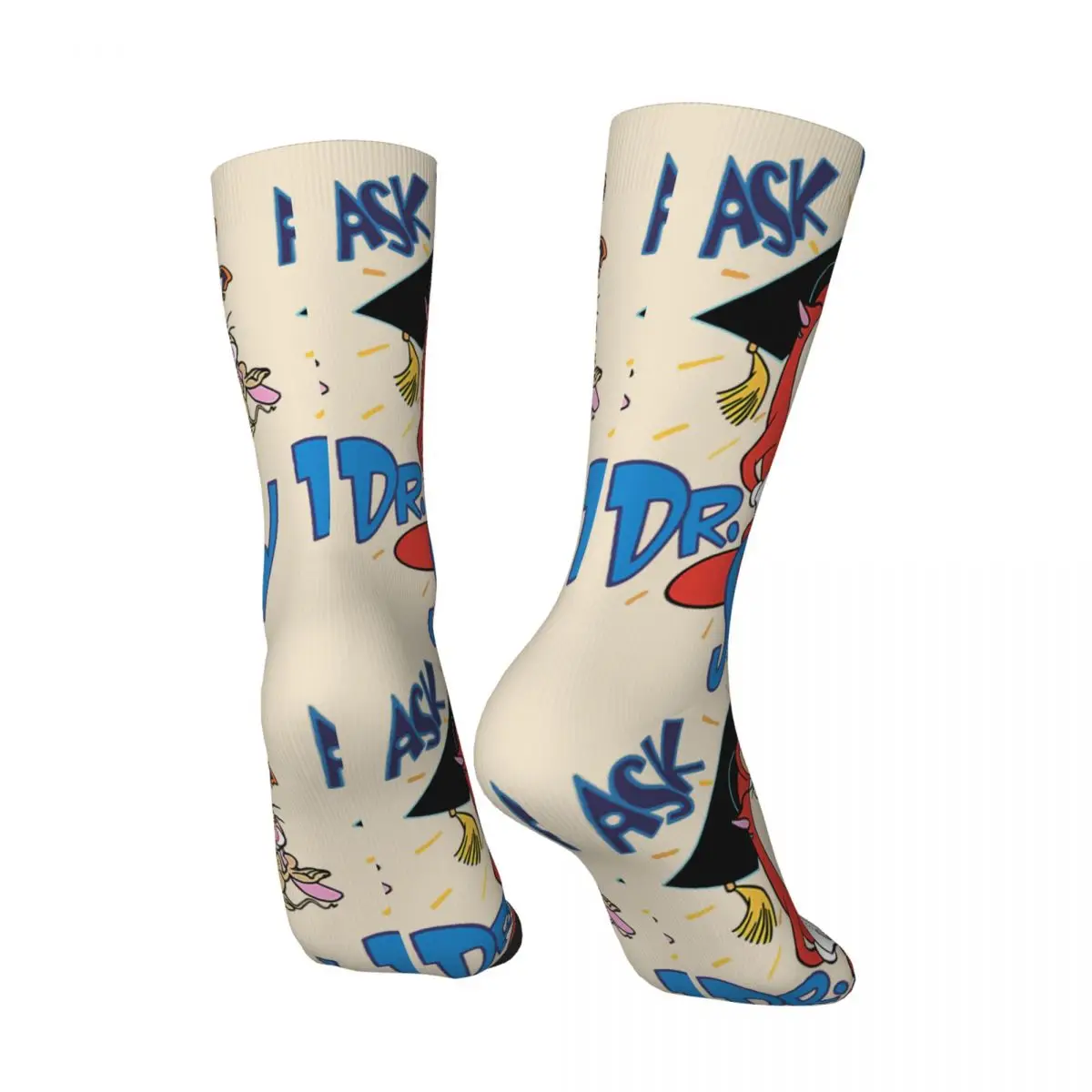 Hip Hop Retro Ask Dr. Stupid Crazy Men's Compression Socks Unisex Happy Happy Joy Joy Harajuku Seamless Printed Funny Crew Sock